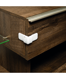 CORNER OF DRAWER LOCK