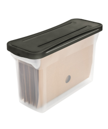 NARROW FILE BOX WITH COVER